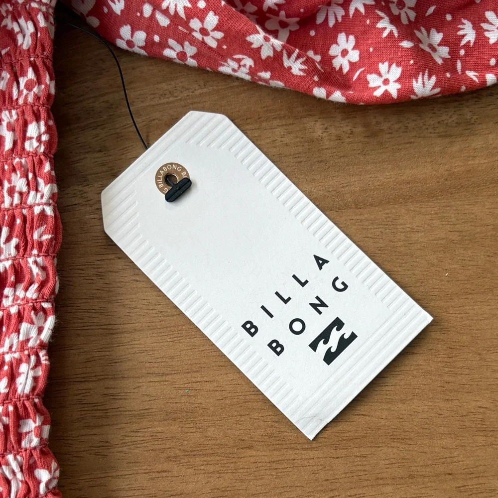 Billabong Red Floral Off-Shoulder Blouse - Picture 6 of 6